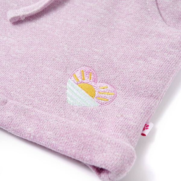 Laste lühikesed püksid pingutusnööriga, kahvaturoosa, 128