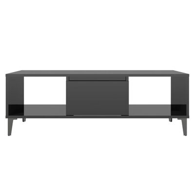 vidaXL kohvilaud, kõrgläikega, must, 103,5x60x35 cm, puitlaastplaat