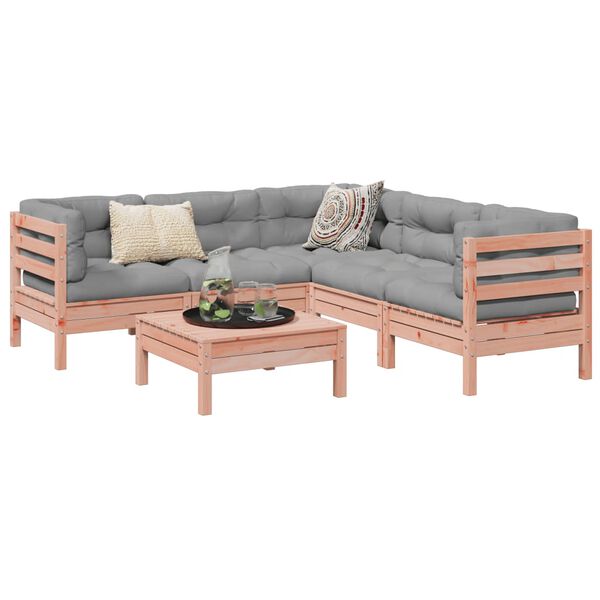 vidaXL 6-osaline aiadiivani komplekt patjadega, ebatsuuga puit