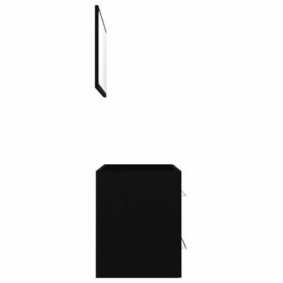 vidaXL 2-osaline vannitoamööbli komplekt, must, puitlaastplaat