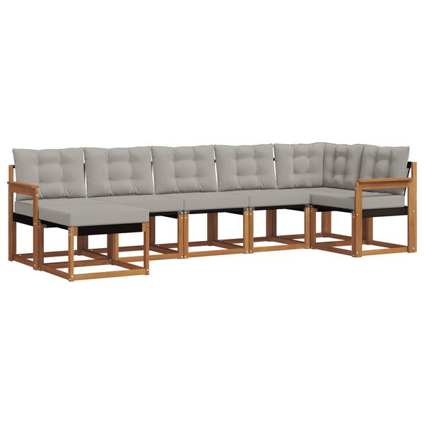 vidaXL V&auml;li diivanikomplekt padjaga 7 pcs Looduslik ja Hele Hall