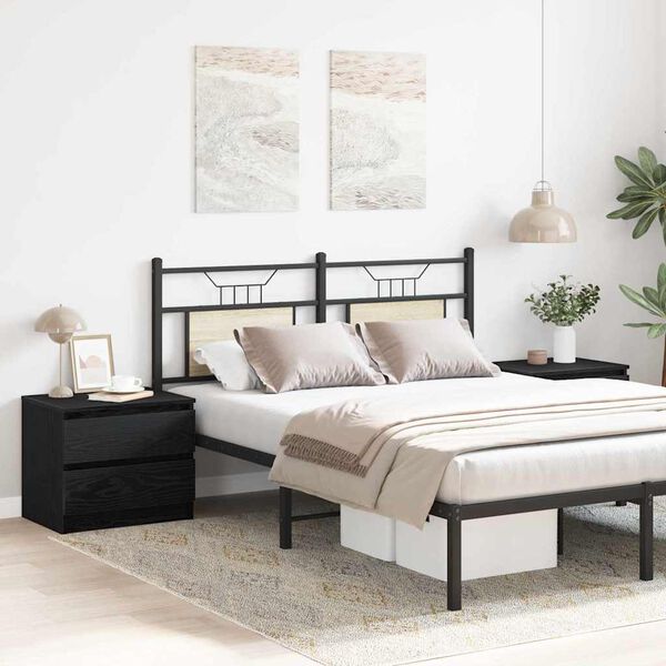 vidaXL &Ouml;&ouml;lambi kapp 2 pcs Must tamm 50 x 40 x 43,5 cm Tehispuit