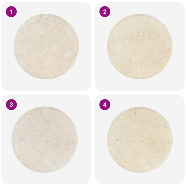 vidaXL lauaplaat, kreemjas, &Oslash; 50 x 2,5 cm, marmor