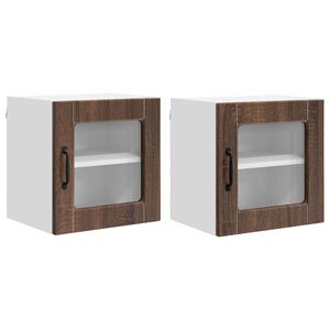 vidaXL K&ouml;&ouml;gikapp riiuliga 2 pcs Pruun tamme 40 x 31 x 40 cm Tehispuit