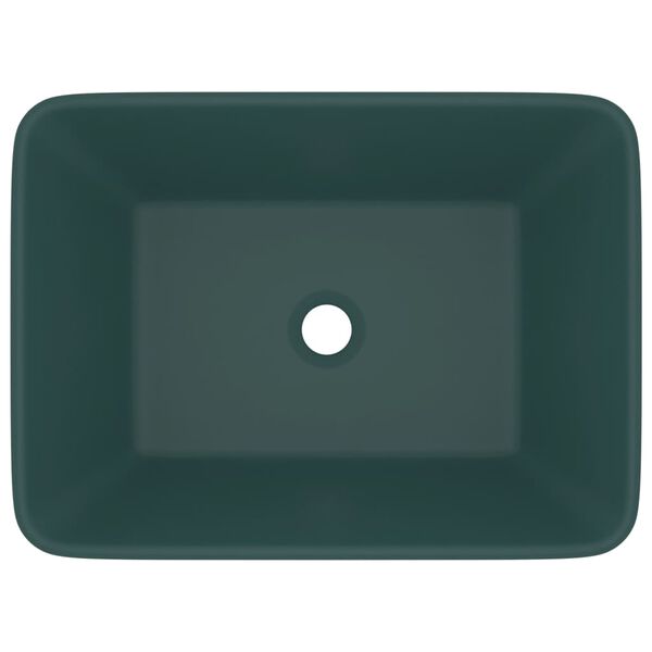 vidaXL luksuslik valamu, matt tumeroheline, 41x30x12 cm, keraamiline