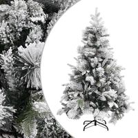 vidaXL jõulukuusk lume ja käbidega, 150 cm, PVC&PE