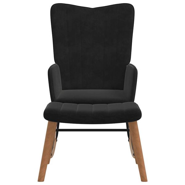 vidaXL kiiktool jalapingiga, must, samet