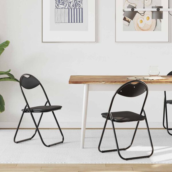 vidaXL Kokkupandav tool 2 pcs Must 48 x 43,5 x 81 cm Kunstnahk