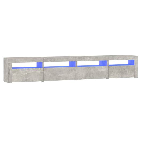 vidaXL telerialus LED-tuledega, betoonhall, 240x35x40 cm