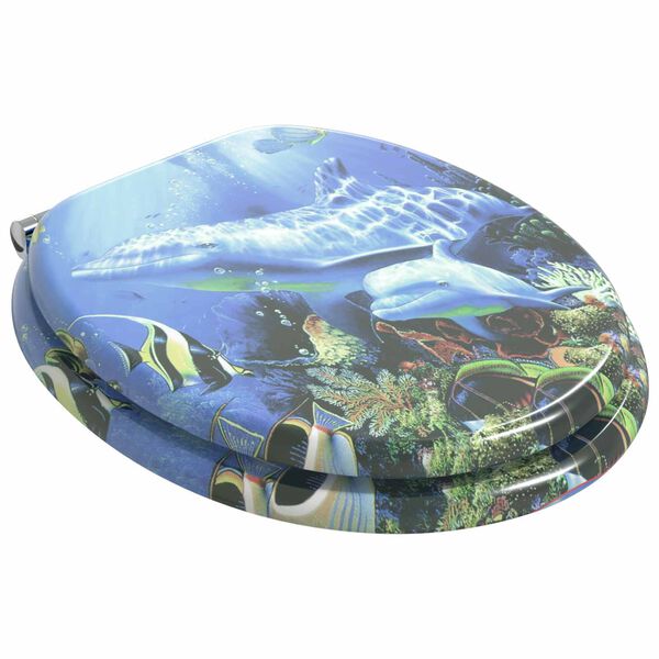 vidaXL Pehme sulgumise tualettruumi istmed Sinine 44 x 38 cm MDF plaat