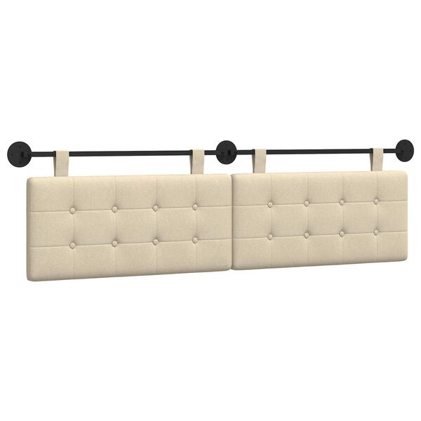 vidaXL Rippuv Peatoe Seinale kinnitatav cream 190 x 55 x 5 cm kangas