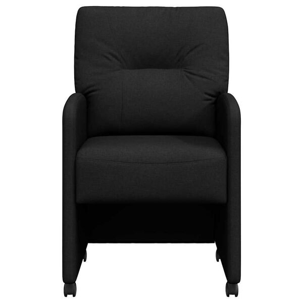 vidaXL Ratastega S&ouml;&ouml;gi-toolid 2 pcs Must 57 x 67 x 95 cm kangas