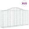 vidaXL kaarekujulised gabioonkorvid 15 tk, 200x30x100/120 cm, raud