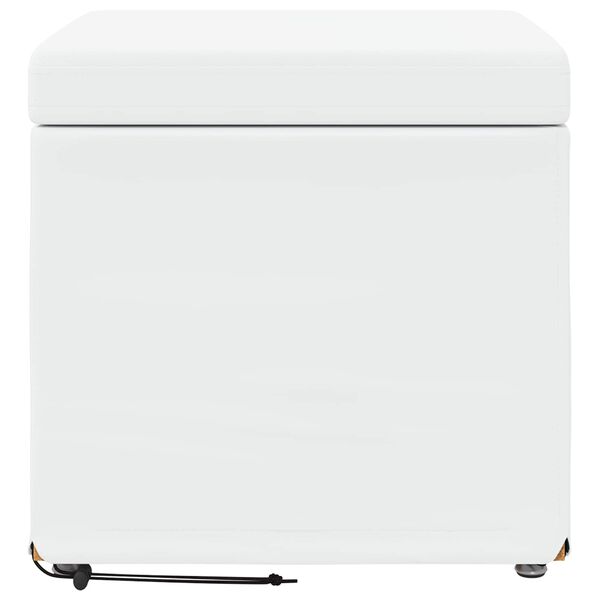 vidaXL Jalgtool Valge 41 x 41 x 40 cm Kunstnahk ja T&ouml;&ouml;deldud Puit