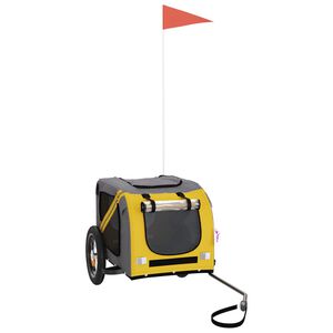 vidaXL lemmiklooma ratta j&auml;relk&auml;ru, kollane ja hall, kangas/raud