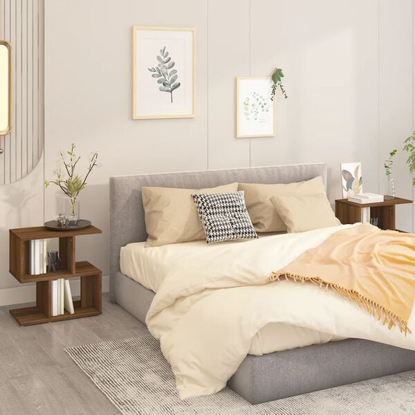 vidaXL &ouml;&ouml;kapid 2 tk, pruun tamm, 50 x 30 x 51,5 cm, tehispuit