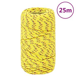 vidaXL paadik&ouml;is, kollane, 2 mm, 25 m, pol&uuml;prop&uuml;leen