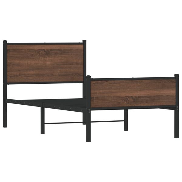 vidaXL Metallist voodiraam ilma madratsita Pruun tamm 80x200 cm