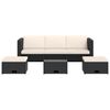 vidaXL 4-osaline aiamööblikomplekt patjadega, polürotang, must