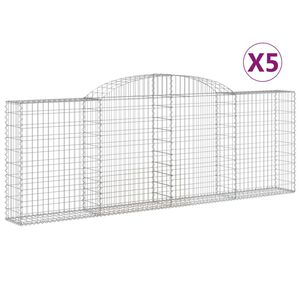 vidaXL kaarekujulised gabioonkorvid 5 tk, 300x30x100/120 cm, raud