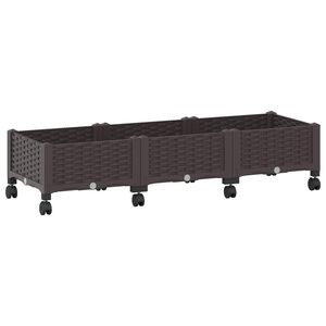 vidaXL Aiakast v&auml;hemalt ratastega Pruun 120 x 40 x 29 cm PP
