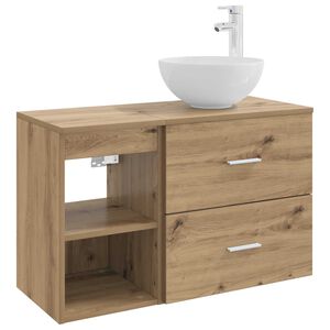 vidaXL Vannitoa m&ouml;&ouml;bleset 2 pcs Artisan tamm Tehispuit