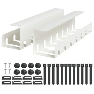 vidaXL Kabli haldamise tray laua all 2 tk Valge 43 x 10 x 10 cm Teras