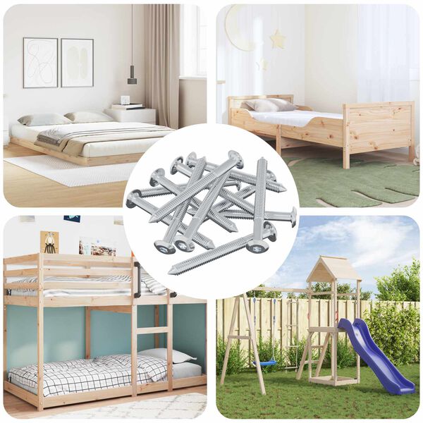 vidaXL Kinnitus 1600 pcs H&otilde;bedane M6 x 60 mm Teras