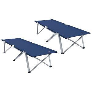 vidaXL Kokkupandav telkimise voodi 2 tk Sinine 194 x 62,5 x 42,5 cm