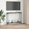 vidaXL Konsoollaud riiuliga Must tamm 100 x 22,5 x 75 cm Tehispuit