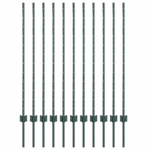 vidaXL Maatrikse posti 11 tk Roheline 160 cm Pulberv&auml;rvitud teras