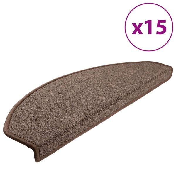 vidaXL trepimatid 15 tk 65 x 24 x 4 cm kohvipruunid poolringikujulised suured