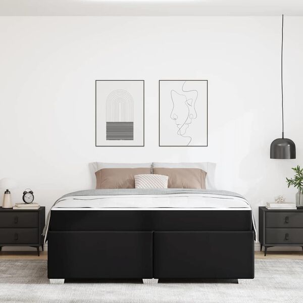 vidaXL Voodi raam madratsiga Must 180 x 200 cm kangas