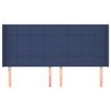 vidaXL voodipeats servadega, sinine, 183x16x118/128 cm, kangas