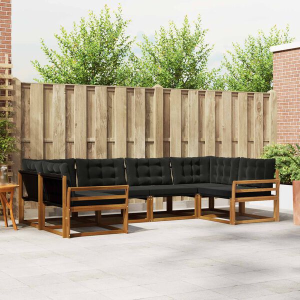 vidaXL V&auml;li diivanikomplekt padjaga 6 pcs Looduslik ja must