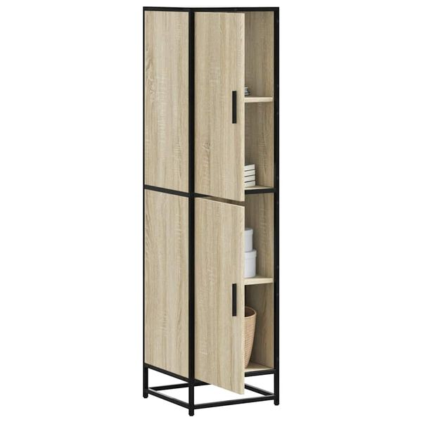 vidaXL Highboard Sonoma tamm 35,5x35x139 cm inseneritud puit ja metall