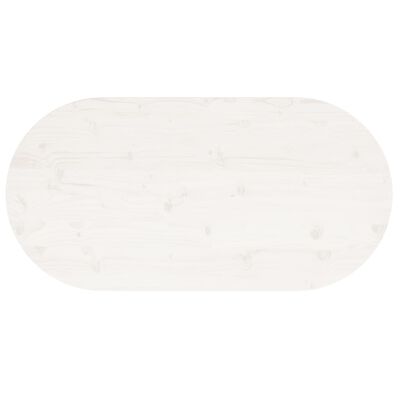 vidaXL lauaplaat, valge, 90 x 45 x 2,5 cm, männipuit, ovaalne