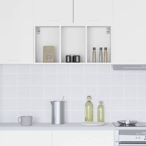 vidaXL Seinakapp ladustamisega Valge 40 x 29,5 x 80 cm Tehispuit