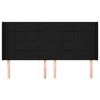 vidaXL voodipeats servadega, must, 203x16x118/128 cm, kangas