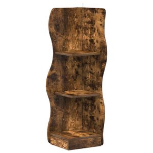 vidaXL Nurgariiul riiuliga Suitsutatud tamm 34 x 33 x 102 cm Tehispuit