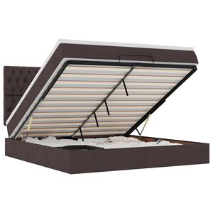 vidaXL ottomani voodi madratsiga, tumepruun, 180x200 cm, kangas