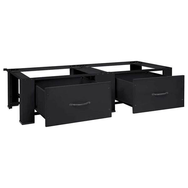 vidaXL kahekordne pesumasina alus sahtlitega, valge