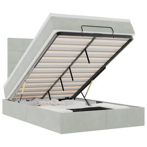 vidaXL Ottomani voodiraam madratsitega, helehall, 120x200cm, samet