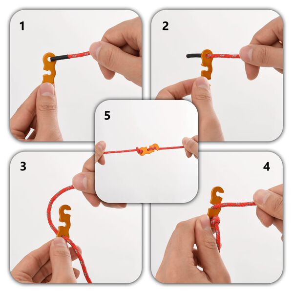 vidaXL telgi nöörid kinnitusaasadega 8 tk, peegeldav, 4 m 4 mm