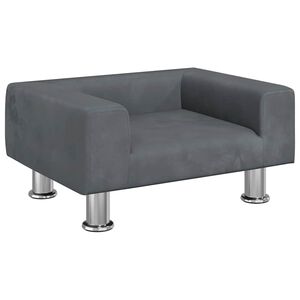 vidaXL lastediivan, tumehall, 50x40x26,5 cm, samet