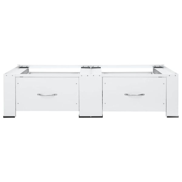 vidaXL kahekordne pesumasina alus sahtlitega, valge