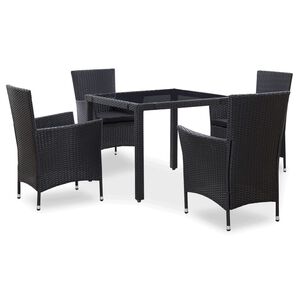 vidaXL 5-osaline aiam&ouml;&ouml;blikomplekt, pol&uuml;rotang, must