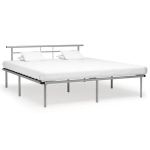 vidaXL voodiraam, hall, metall, 200 x 200 cm