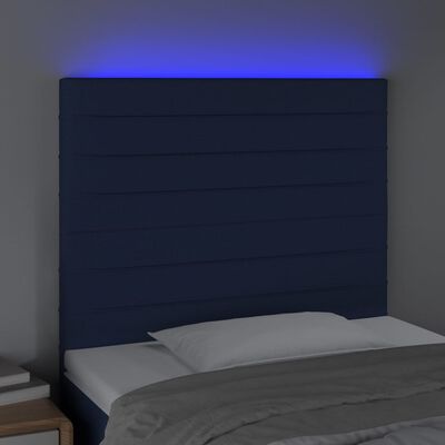 vidaXL LED-voodipeats, sinine, 80x5x118/128 cm, kangas
