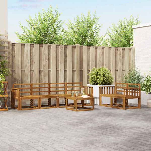 vidaXL V&auml;li diivanikomplekt 7 pcs Neutraalne Tugev akatsiapuu